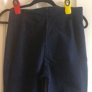 High waisted side zipper jeans